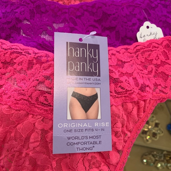 3 original rise lace Hanky Panky thongs one size